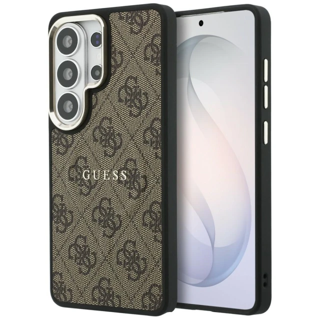 Чохол Guess 4G Embossed Ring для Samsung Galaxy S26 Ultra Brown with MagSafe (GUHMS26LP4MSEGCW)