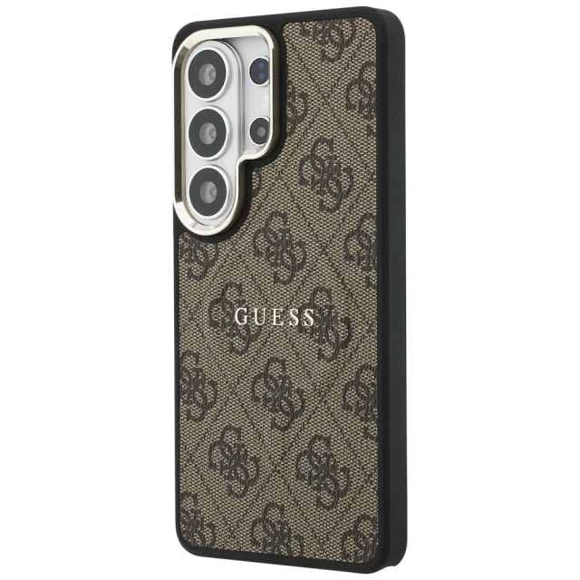 Чохол Guess 4G Embossed Ring для Samsung Galaxy S26 Ultra Brown with MagSafe (GUHMS26LP4MSEGCW)