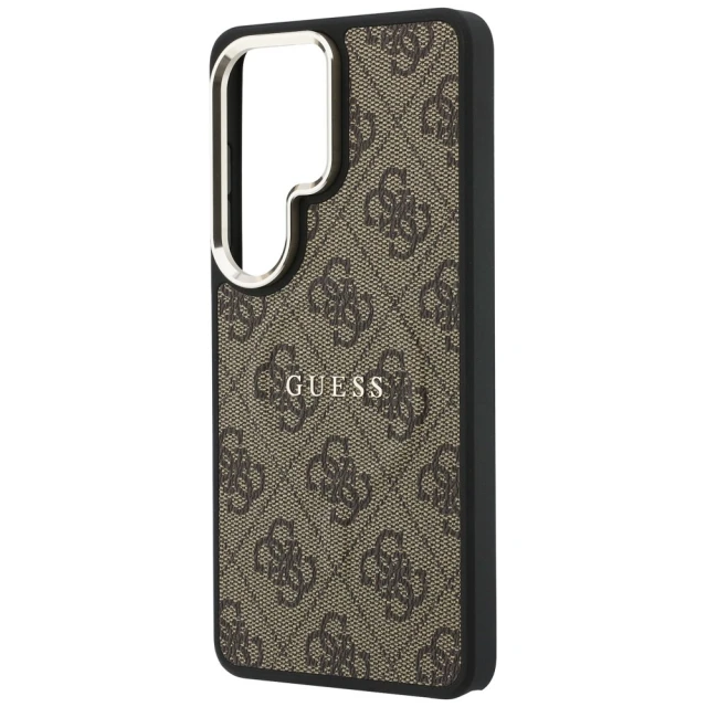 Чохол Guess 4G Embossed Ring для Samsung Galaxy S26 Ultra Brown with MagSafe (GUHMS26LP4MSEGCW)