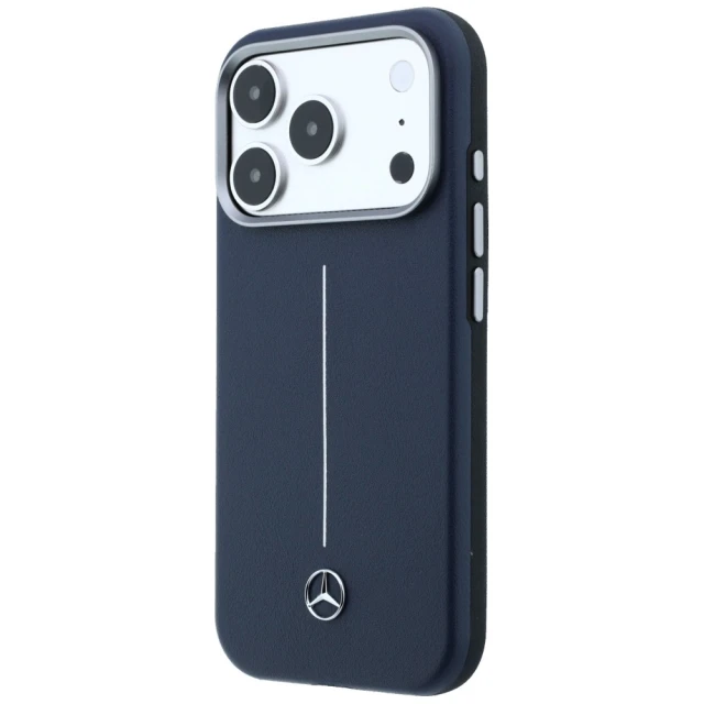 Чохол Mercedes Leather Semi Wrap Iconic Line для iPhone 17 Pro Navy (MEHMP17L25PFWSTV)