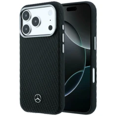 Чохол Mercedes Leather Semi Wrap Wood Effect для iPhone 17 Pro Max Black (MEHMP17X25PFWWPK)