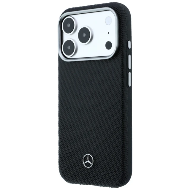 Чохол Mercedes Leather Semi Wrap Wood Effect для iPhone 17 Pro Max Black (MEHMP17X25PFWWPK)