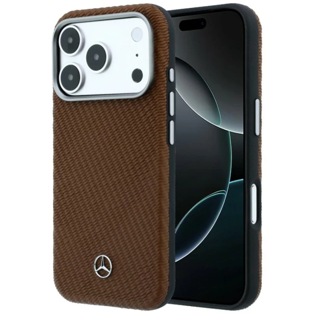 Чохол Mercedes Leather Semi Wrap Wood Effect для iPhone 17 Pro Beige (MEHMP17L25PFWWPCA)