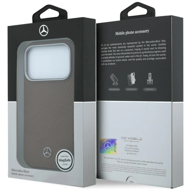 Чохол Mercedes Leather Semi Wrap Wood Effect для iPhone 17 Pro Beige (MEHMP17L25PFWWPCA)