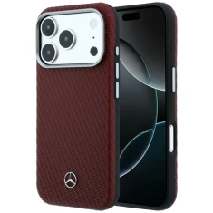 Чохол Mercedes Leather Semi Wrap Wood Effect для iPhone 17 Pro Max Red (MEHMP17X25PFWWPR)