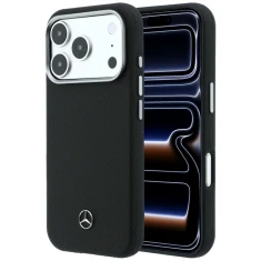 Чехол Mercedes Leather Semi Wrap Grill Pattern для iPhone 17 Pro Black (MEHMP17L25PFWGRK)