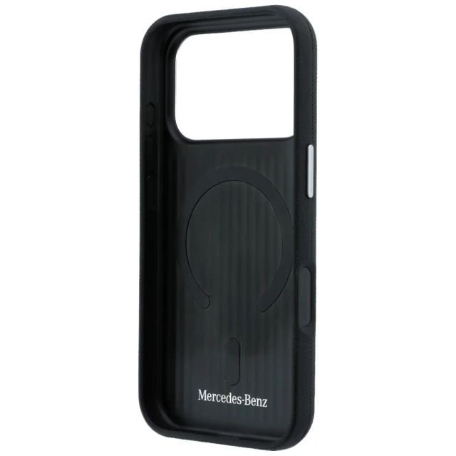 Чехол Mercedes Leather Semi Wrap Grill Pattern для iPhone 17 Pro Black (MEHMP17L25PFWGRK)
