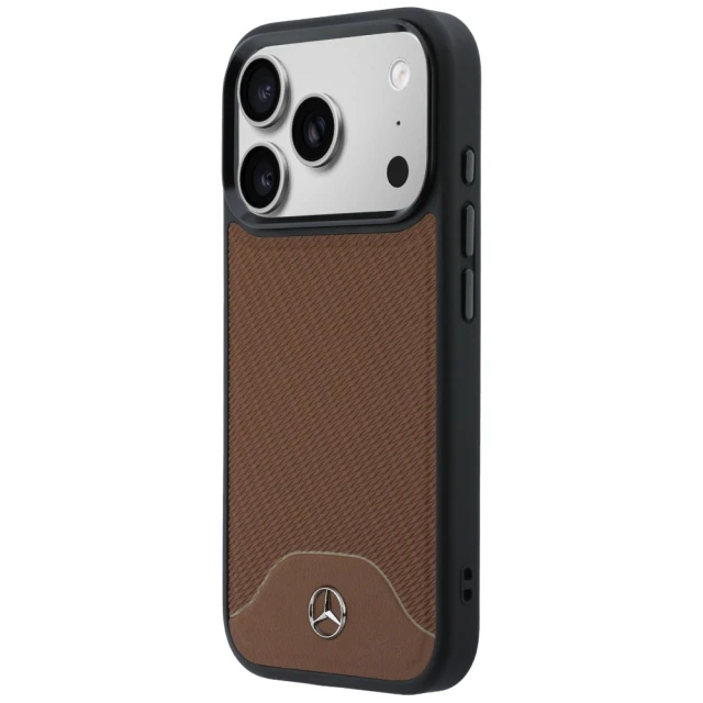 Чохол Mercedes Leather Wood Effect and Curve для iPhone 17 Pro Camel (MEHMP17L25PCBPWCA)