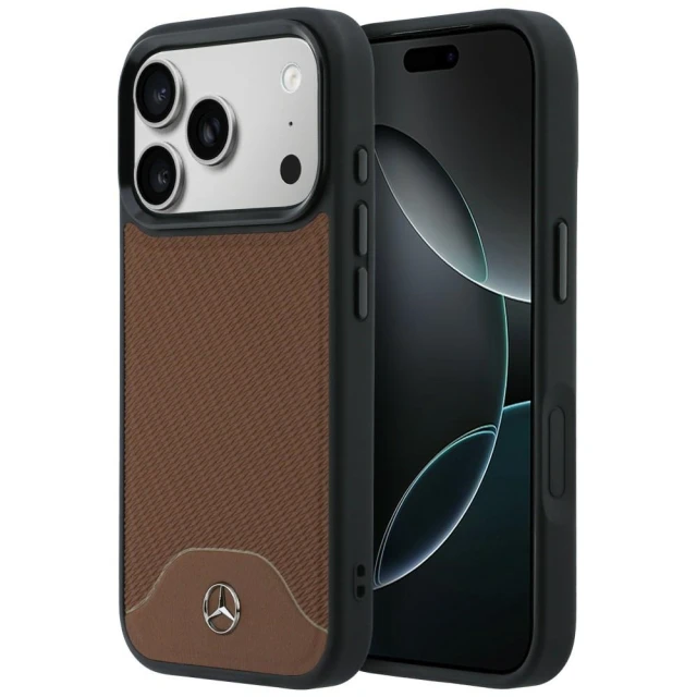 Чохол Mercedes Leather Wood Effect and Curve для iPhone 17 Pro Max Camel (MEHMP17X25PCBPWCA)