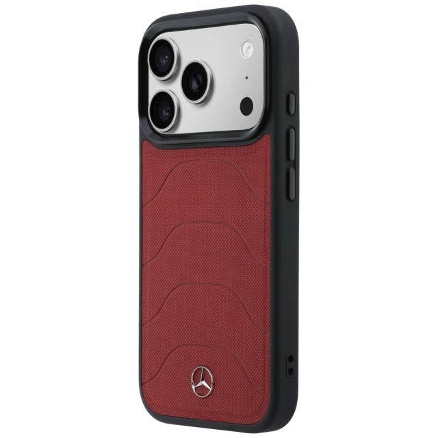Чехол Mercedes Leather Mesh with Bow Line для iPhone 17 Pro Max Red (MEHMP17X25PMERCR)