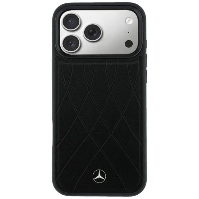 Чохол Mercedes Leather with Crossed Lines для iPhone 17 Pro Max Black (MEHMP17X25PSECLK)