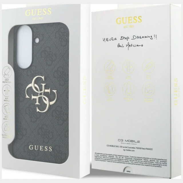 Чохол Guess Leather 4G Metal Logo для Samsung Galaxy A57 5G Чорний (GUHCSA574GMGGR)