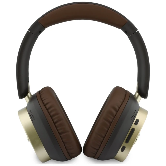 Наушники Guess Bluetooth ENC Rectangle Metal Script Brown (GUBHV28HGCSMW)
