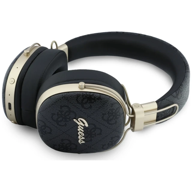 Навушники Guess Metal 4G Script Logo Bluetooth ENC Black (GUBHP72P4SMDK)