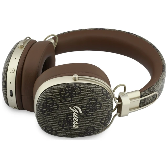 Навушники Guess Metal 4G Script Logo Bluetooth ENC Brown (GUBHP72P4SMDW)