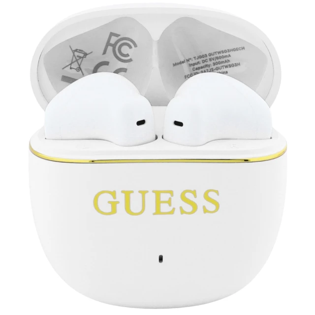 Навушники Guess Glossy Gold Line Classic White (GUTWSG3HGECH)