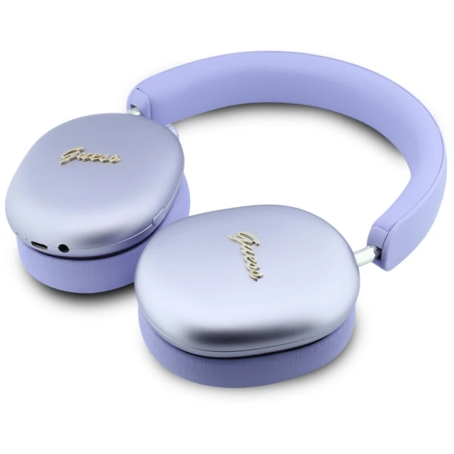 Навушники Guess Metallic Effect Metal Script Logo Bluetooth ENC Purple (GUBHP10HMBSU)