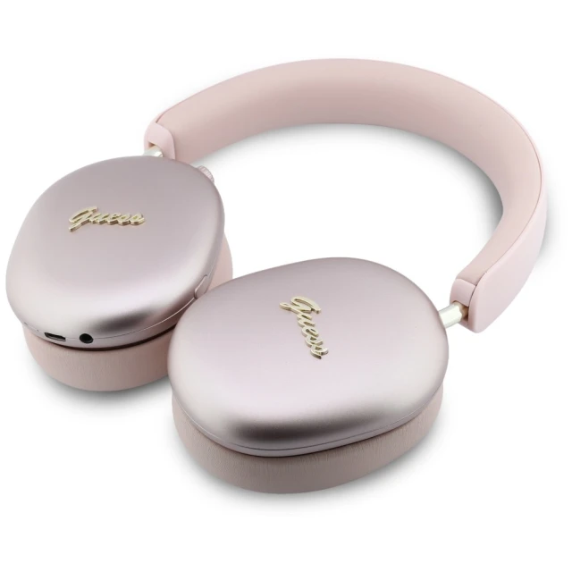 Навушники Guess Metallic Effect Metal Script Logo Bluetooth ENC Pink (GUBHP10HMBSP)
