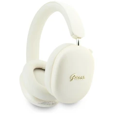 Навушники Guess Metallic Effect Metal Script Logo Bluetooth ENC Beige (GUBHP10HMBSE)
