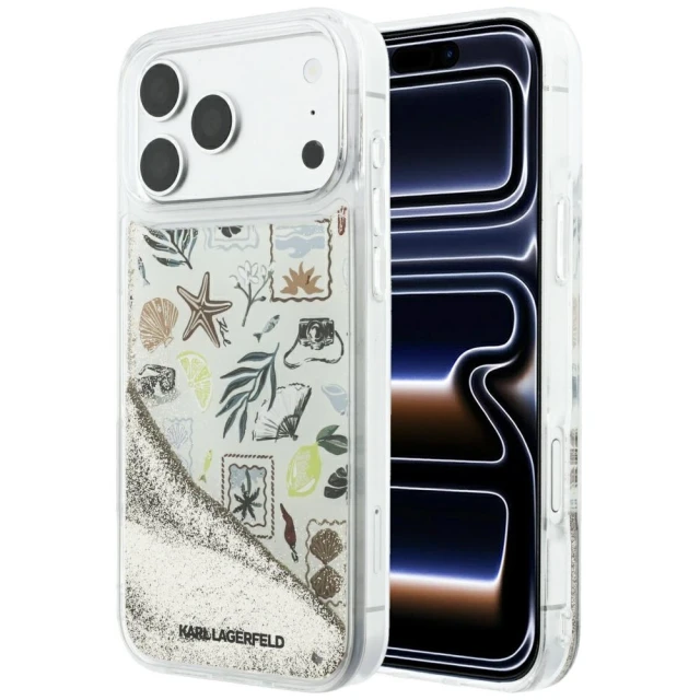 Чохол Karl Lagerfeld Liquid Glitter Beach & Sand для iPhone 18 Pro Max | 17 Pro Max Beige (KLHCP18X6LCSPCE)