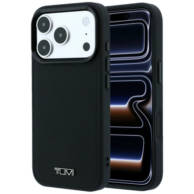 Чохол Tumi Leather Ballistic Pattern для iPhone 18 Pro Max | 17 Pro Max Black (TUHMP18XRBAK)
