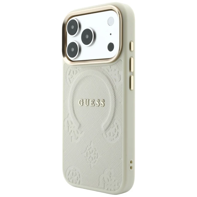 Чохол Guess Saffiano Peony & Ring для iPhone 18 Pro | 17 Pro Beige (GUHMP18LPSAMSECE)