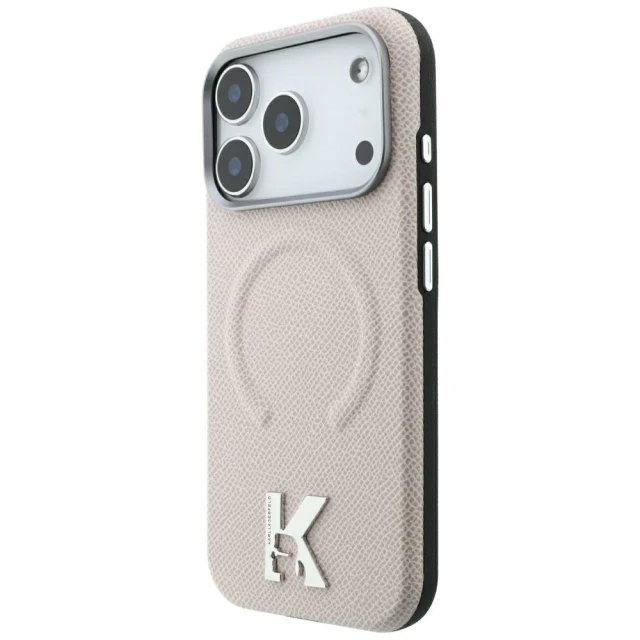 Чохол Karl Lagerfeld Grained Embossed Ring & Kameo Logo для iPhone 18 Pro | 17 Pro Beige (KLHMP18L6PWBKECE)