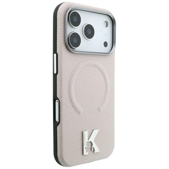 Чохол Karl Lagerfeld Grained Embossed Ring & Kameo Logo для iPhone 18 Pro | 17 Pro Beige (KLHMP18L6PWBKECE)