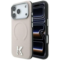 Чехол Karl Lagerfeld Grained Embossed Ring & Kameo Logo для iPhone 18 Pro Max | 17 Pro Max Beige (KLHMP18X6PWBKECE)