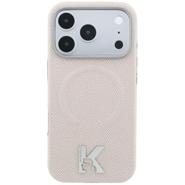 Чохол Karl Lagerfeld Grained Embossed Ring & Kameo Logo для iPhone 18 Pro Max | 17 Pro Max Beige (KLHMP18X6PWBKECE)