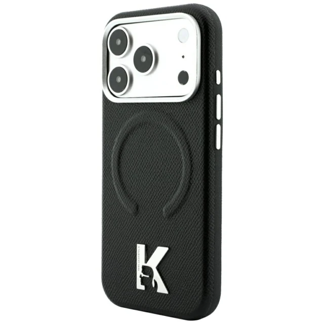Чохол Karl Lagerfeld Grained Embossed Ring & Kameo Logo для iPhone 18 Pro | 17 Pro Black (KLHMP18L6PWBKECK)