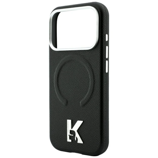 Чохол Karl Lagerfeld Grained Embossed Ring & Kameo Logo для iPhone 18 Pro | 17 Pro Black (KLHMP18L6PWBKECK)