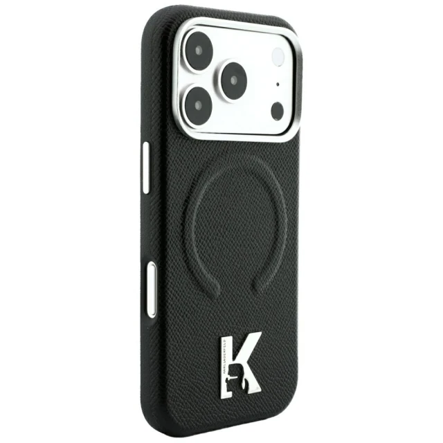 Чохол Karl Lagerfeld Grained Embossed Ring & Kameo Logo для iPhone 18 Pro Max | 17 Pro Max Black (KLHMP18X6PWBKECK)