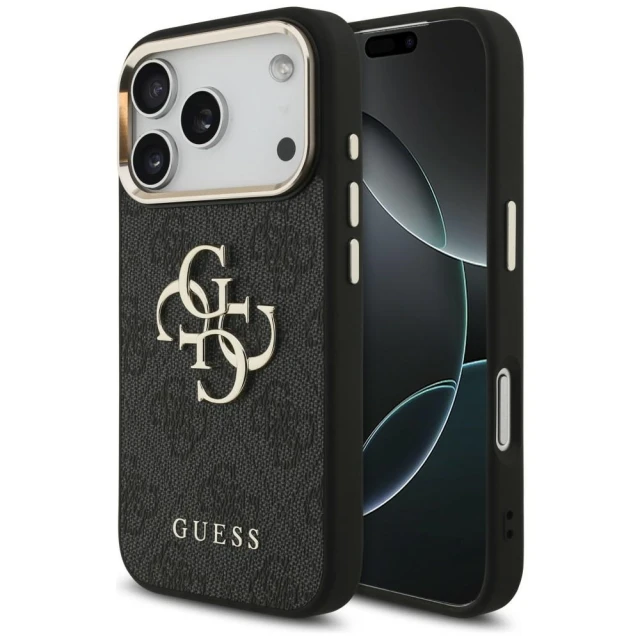 Чохол Guess 4G Big 4G Classic Logo для iPhone 18 Pro | 17 Pro Black Gold (GUHCP18L4GMGCGR)
