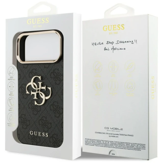 Чохол Guess 4G Big 4G Classic Logo для iPhone 18 Pro Max | 17 Pro Max Black Gold (GUHCP18X4GMGCGR)