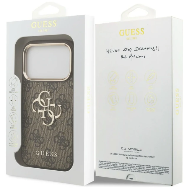 Чохол Guess 4G Big 4G Classic Logo для iPhone 18 Pro | 17 Pro Brown Gold (GUHCP18L4GMGCBR)