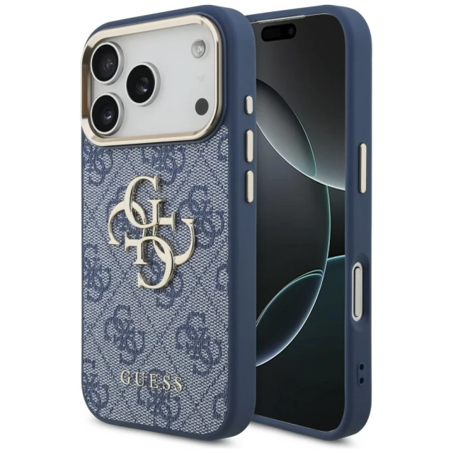 Чохол Guess 4G Big 4G Classic Logo для iPhone 18 Pro | 17 Pro Blue Gold (GUHCP18L4GMGCBL)