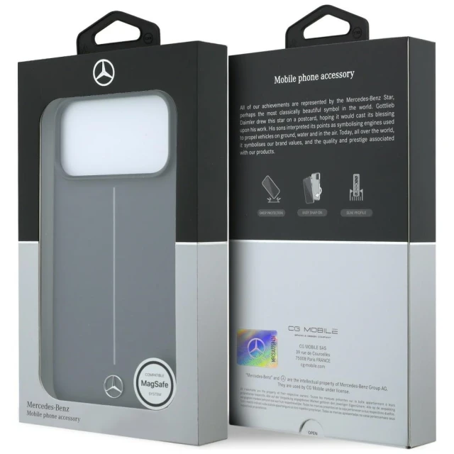 Чохол Mercedes Leather Semi Wrap with Iconic Line для iPhone 18 Pro | 17 Pro Grey (MEHMP18L25PFWSTA)