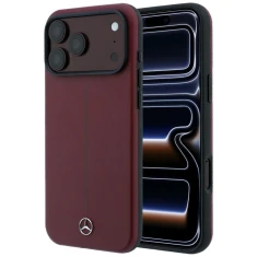 Чехол Mercedes Leather Semi Wrap Iconic Line для iPhone 18 Pro | 17 Pro Red (MEHMP18L25PFWSTR)