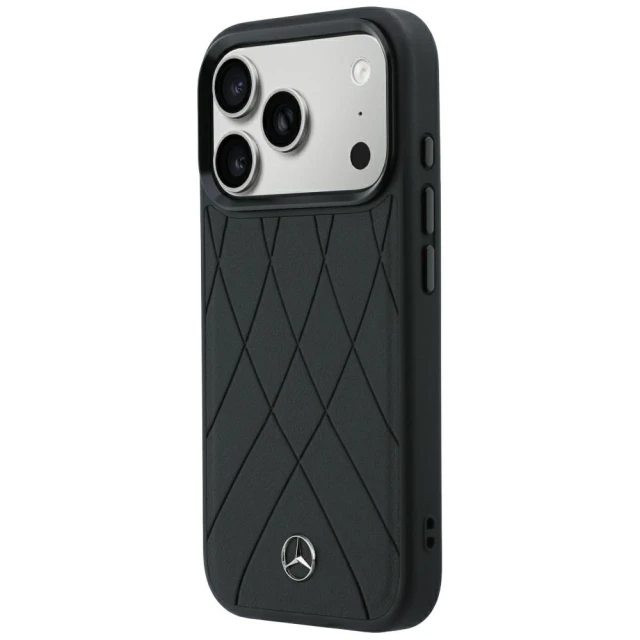 Чохол Mercedes Leather Crossed Lines для iPhone 18 Pro | 17 Pro Black (MEHMP18L25PSECLK)