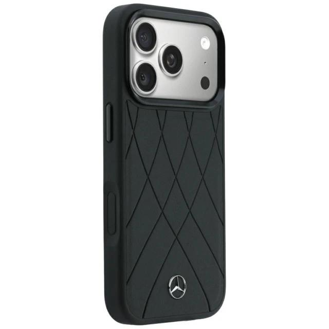 Чохол Mercedes Leather Crossed Lines для iPhone 18 Pro | 17 Pro Black (MEHMP18L25PSECLK)