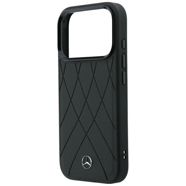 Чохол Mercedes Leather Crossed Lines для iPhone 18 Pro | 17 Pro Black (MEHMP18L25PSECLK)