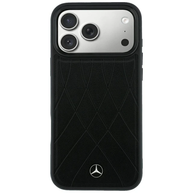 Чехол Mercedes Leather Crossed Lines для iPhone 18 Pro Max | 17 Pro Max Black (MEHMP18X25PSECLK)