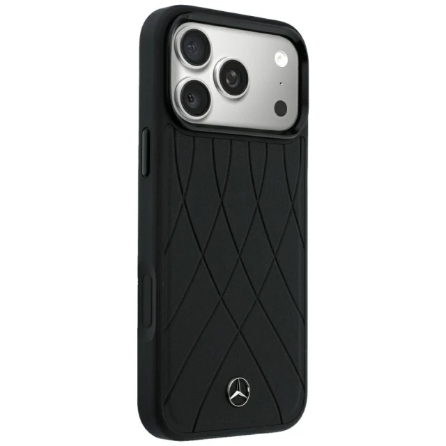 Чехол Mercedes Leather Crossed Lines для iPhone 18 Pro Max | 17 Pro Max Black (MEHMP18X25PSECLK)