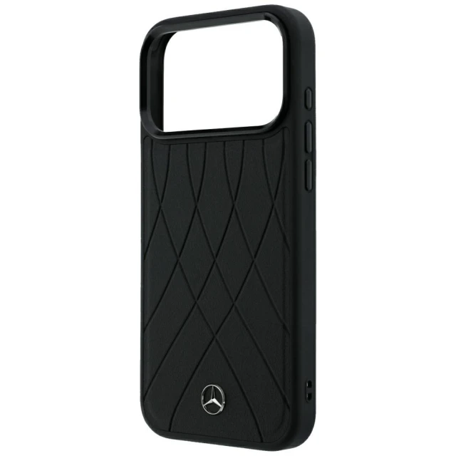 Чехол Mercedes Leather Crossed Lines для iPhone 18 Pro Max | 17 Pro Max Black (MEHMP18X25PSECLK)
