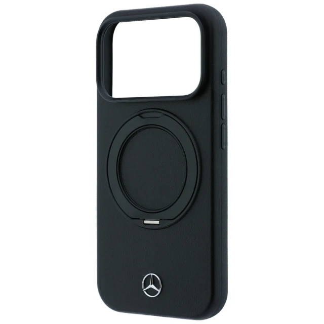 Чохол Mercedes Leather with Ring Stand для iPhone 18 Pro | 17 Pro Black (MEHMP18L25PRSMOK)