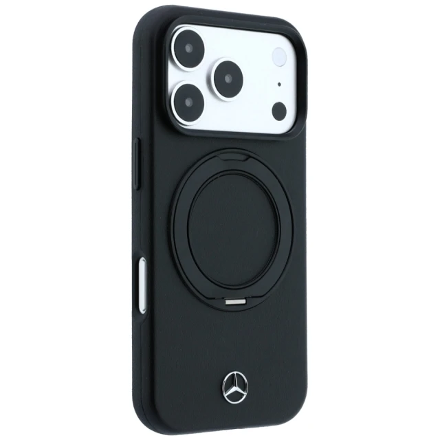 Чехол Mercedes Leather with Ring Stand для iPhone 18 Pro Max | 17 Pro Max Black (MEHMP18X25PRSMOK)
