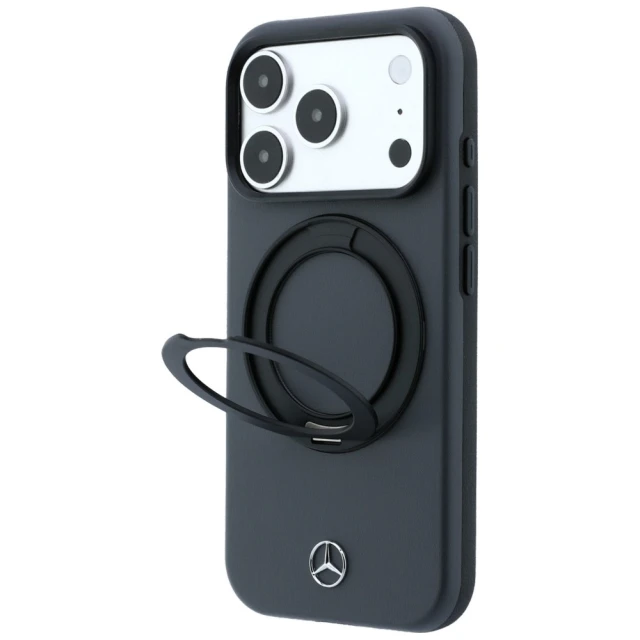 Чохол Mercedes Leather with Ring Stand для iPhone 18 Pro | 17 Pro Grey (MEHMP18L25PRSMOA)