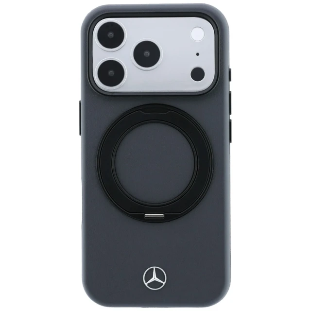 Чохол Mercedes Leather with Ring Stand для iPhone 18 Pro | 17 Pro Grey (MEHMP18L25PRSMOA)