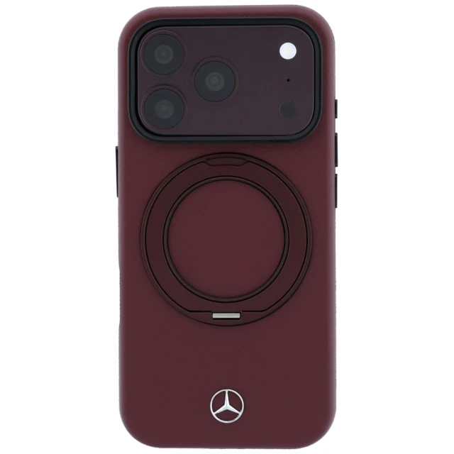 Чохол Mercedes Leather with Ring Stand для iPhone 18 Pro | 17 Pro Burgundy (MEHMP18L25PRSMOR)